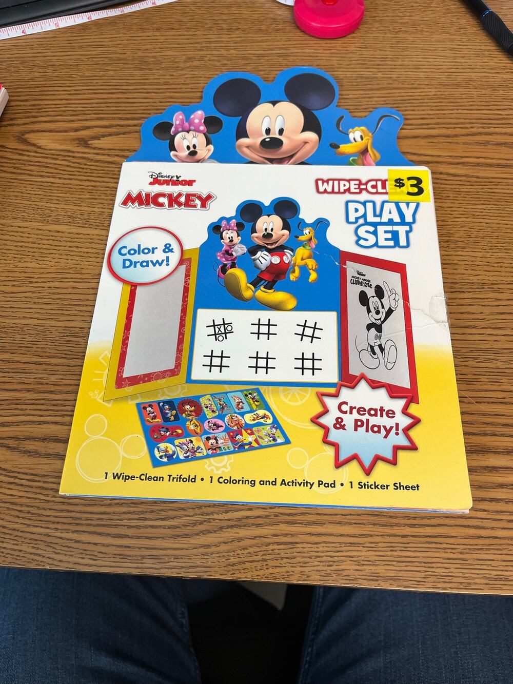 Bendon Disney Junior Mickey Mouse wipe-clean tri-fold activity play set new